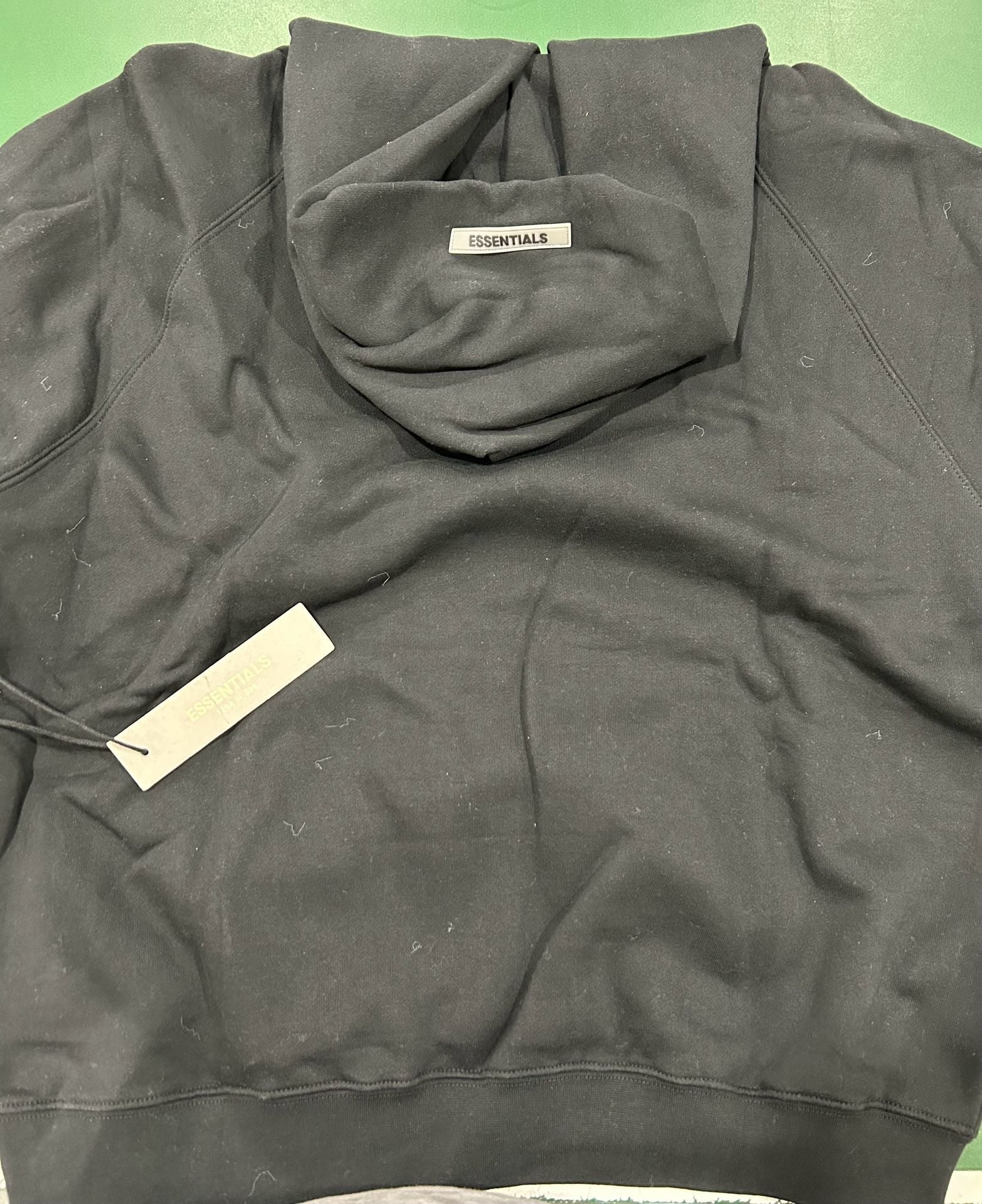 Fear of God Essentials Pullover Hoodie Black New With Tags, pockets 6