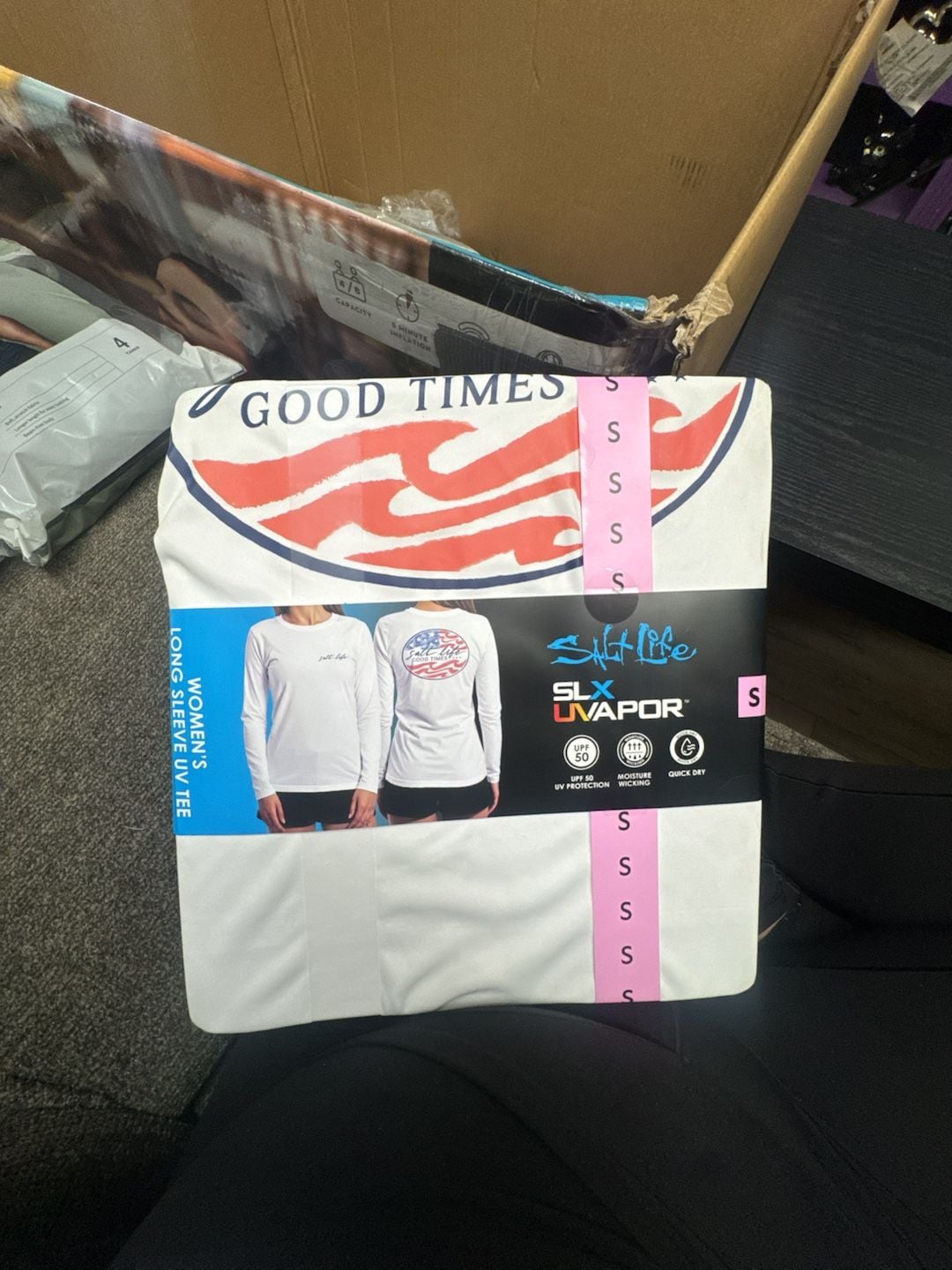Salt Life Good Times Long Sleeve UV Tee Size S White 1