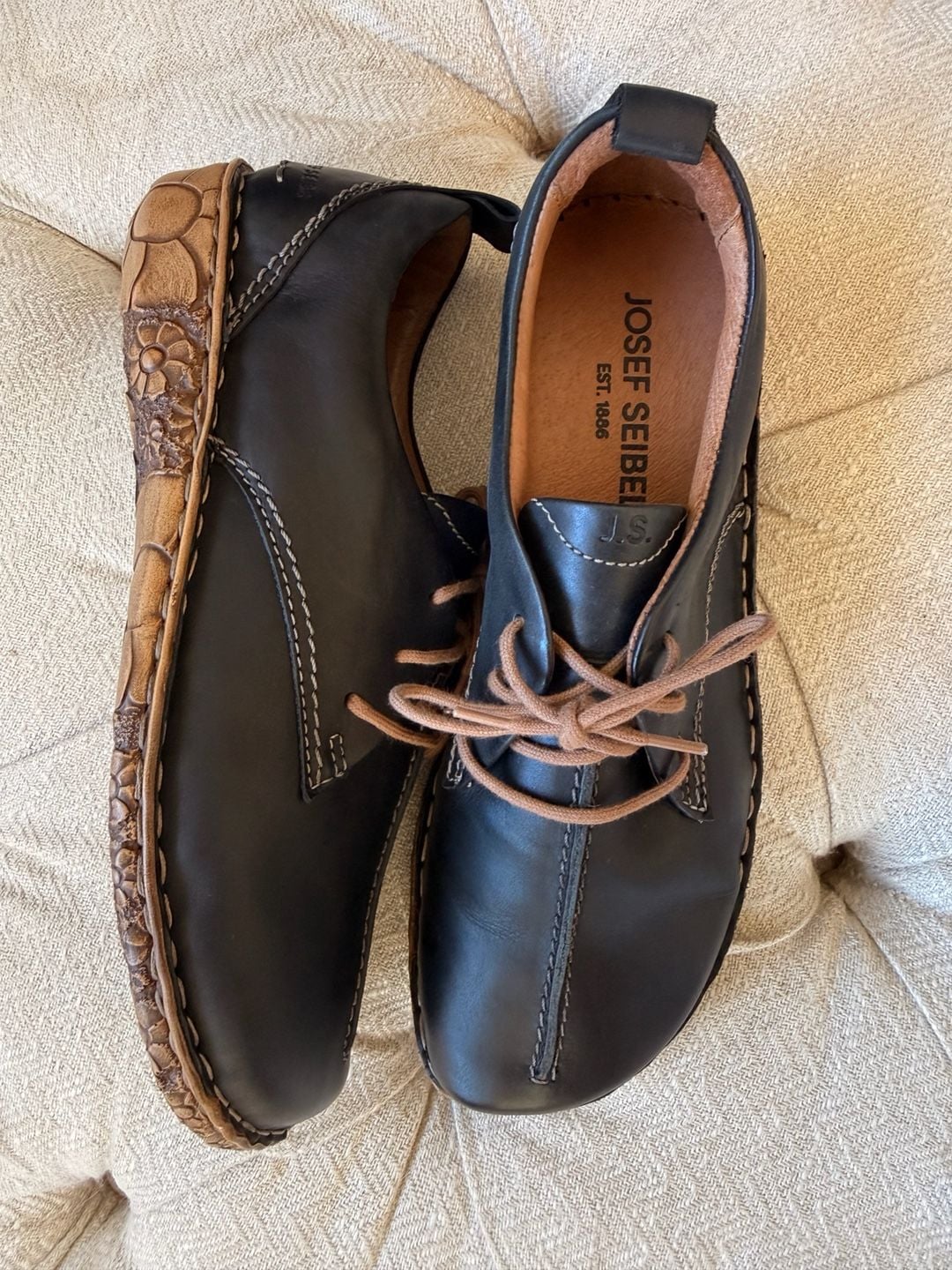 Josef Seibel Rosalie 50 Size 38 US size 7 Black Leather Oxford Shoes NWOT 3