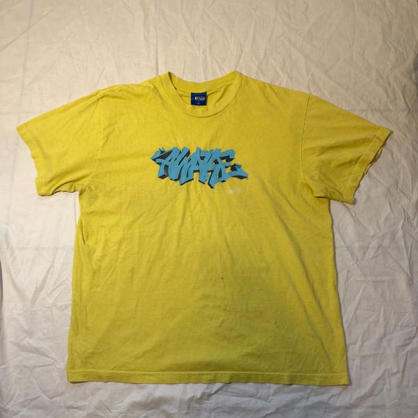 Awake NY Graffiti Logo T-Shirt Size L Yellow