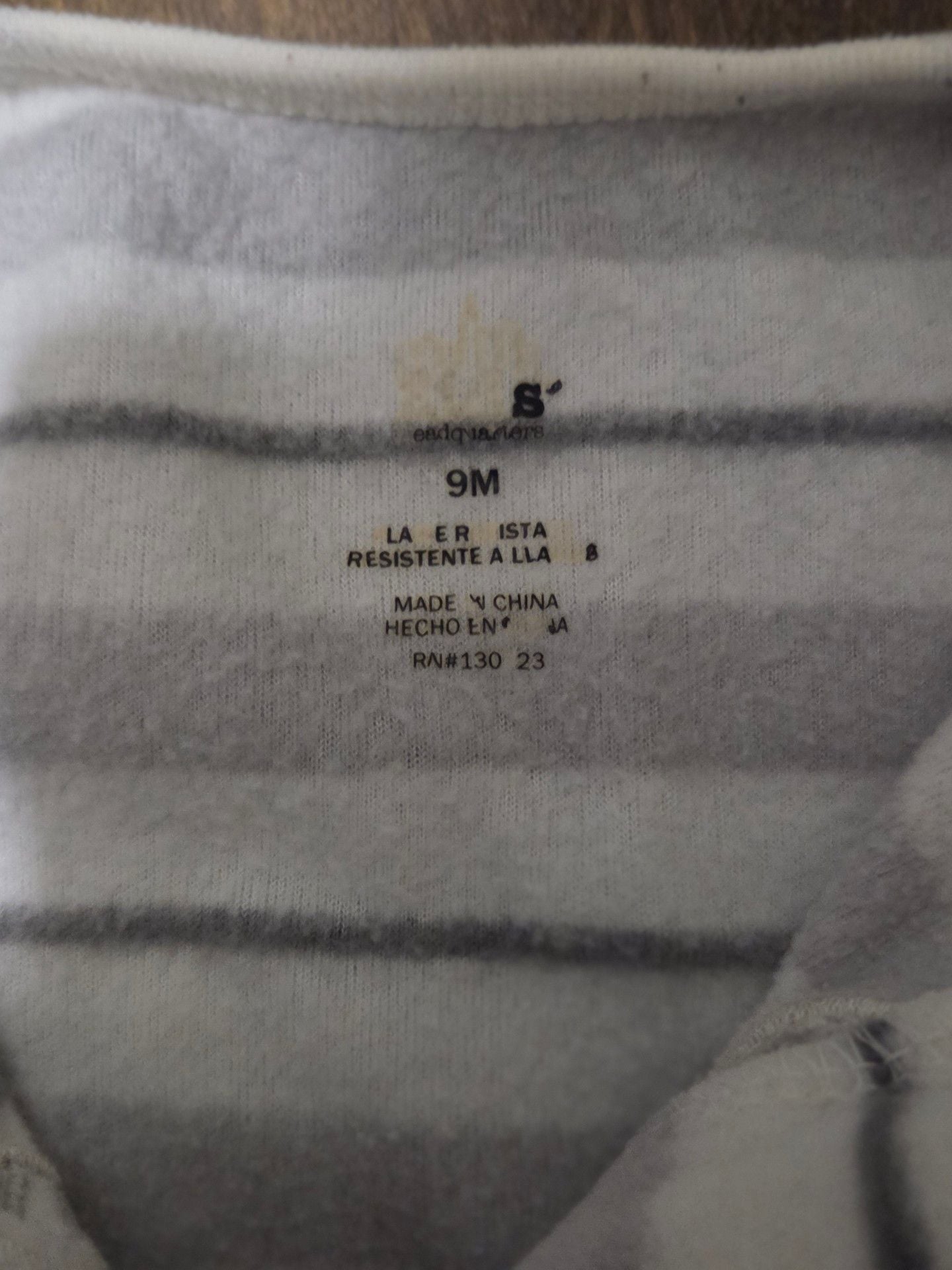 Headquarters Footed Sleep and Play Size 9M Gray Zebra Striped Fleece 3
