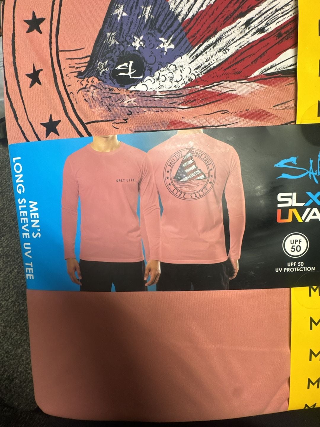 Salt Life SLX UVapor Long Sleeve UV Tee Size M Pink Clay Wavy Days 2