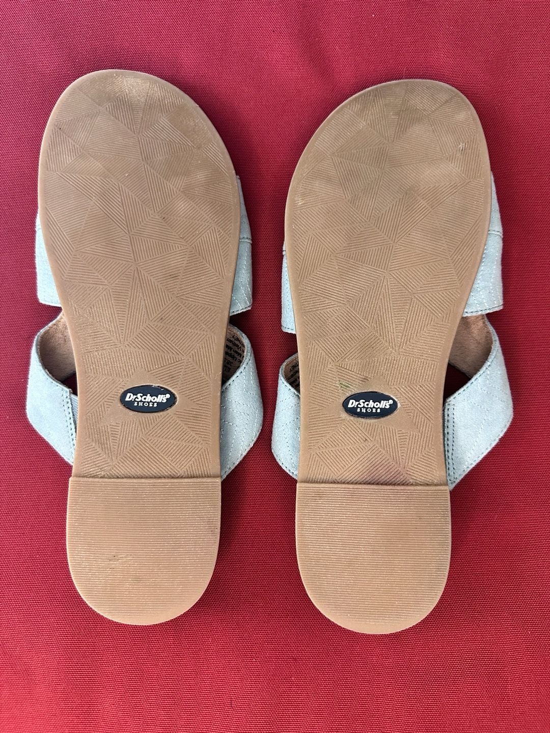No.44 Dr. Scholl's Kourtney Flat Slide Sandals Size 8.5M Light Green Fabric 5