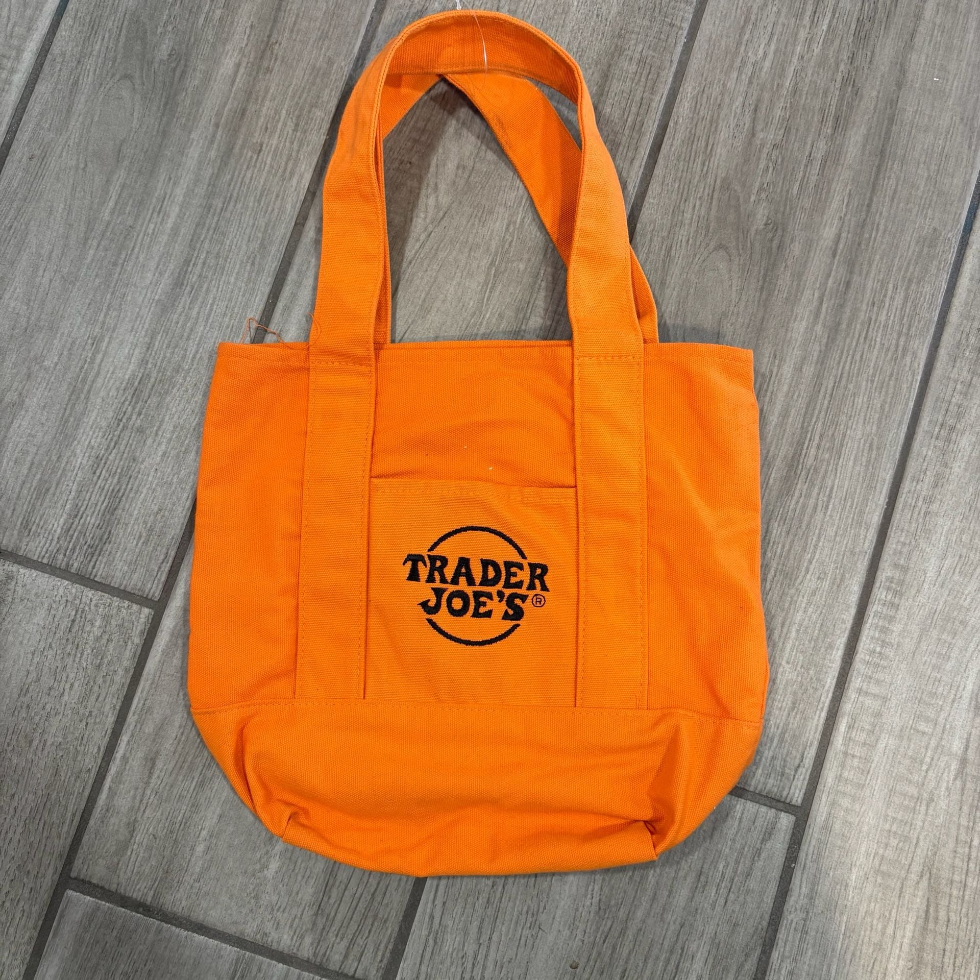 Trader Joe's Canvas Tote Bag Orange 2