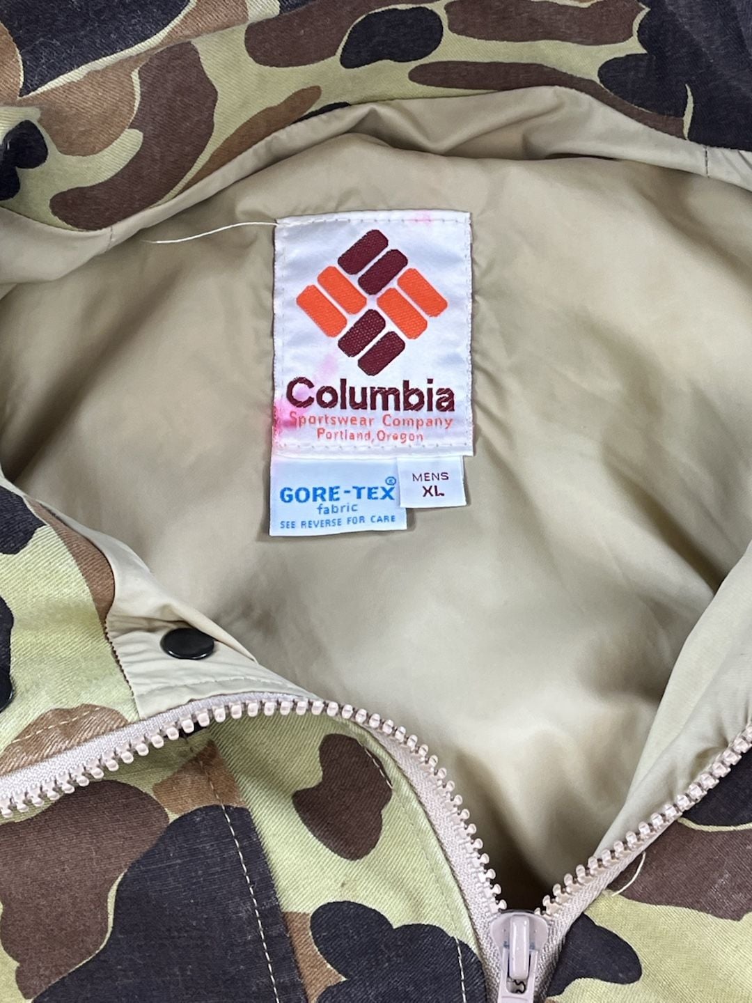 VTG 80s/90s Columbia Gore-Tex Duck Camo Shell Hunting Parka W/ Hood XL 6