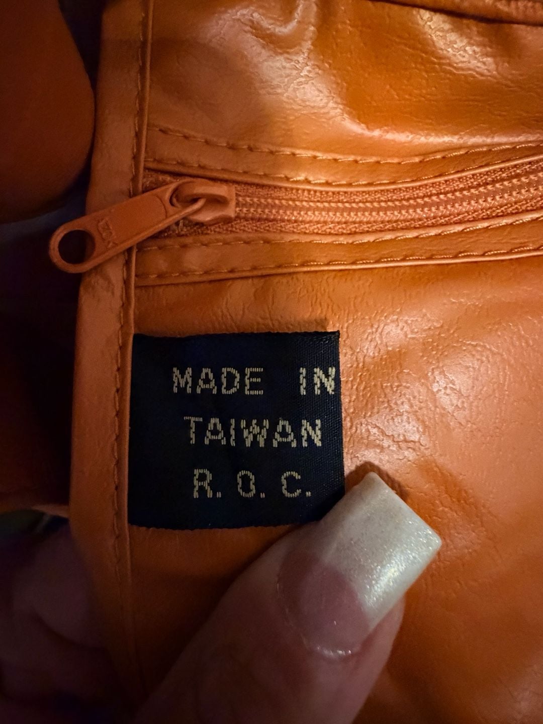 Vintage Embossed Leather Drawstring Tote Shoulder Bag Orange Hieroglyphics 9