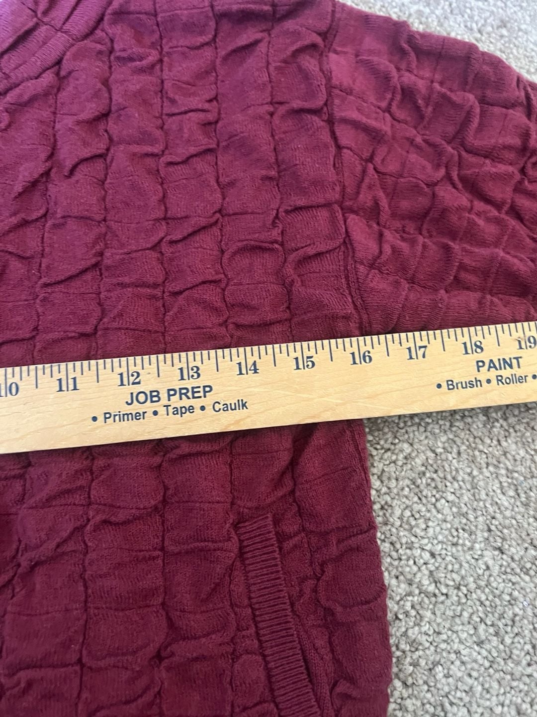FP Beach Sunny Sweater Bomber Size XS Red Wine Burgundy Textured 6