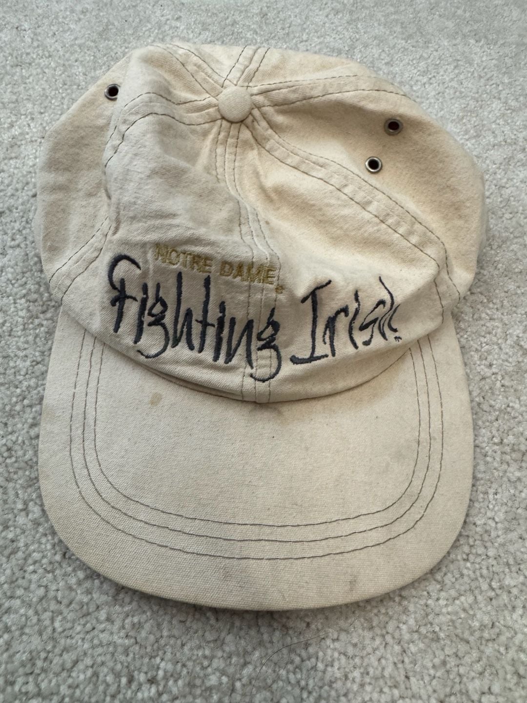 '47 Notre Dame Fighting Irish Baseball Hat Tan Cotton Adjustable 2