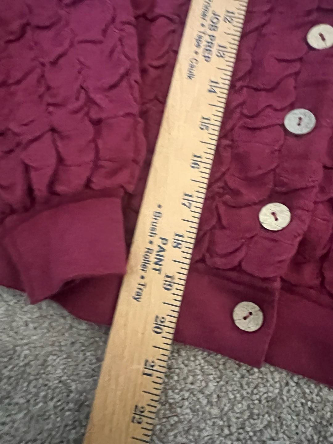 FP Beach Sunny Sweater Bomber Size XS Red Wine Burgundy Textured 5