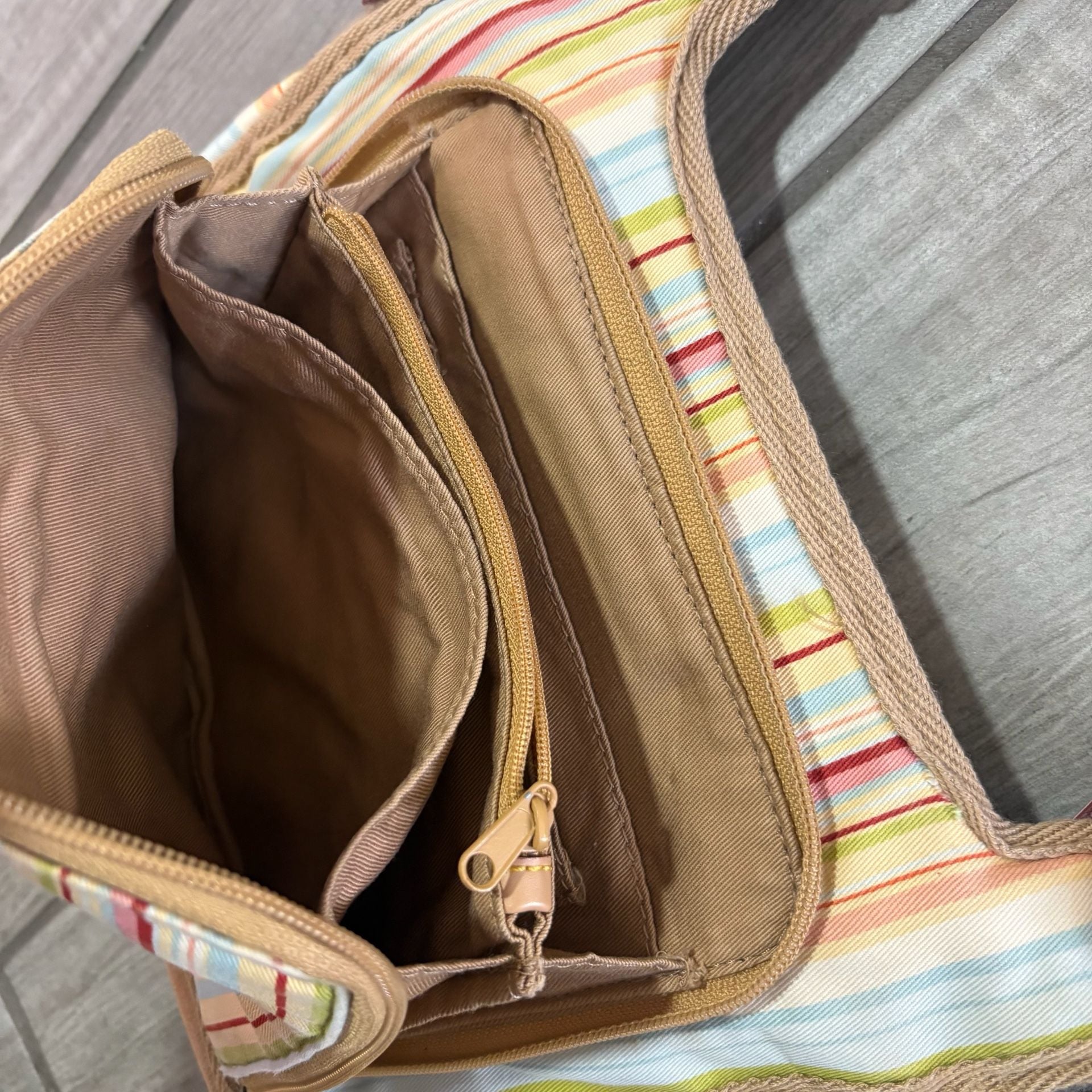 Fossil Multicolor Striped Canvas Crossbody Bag 3