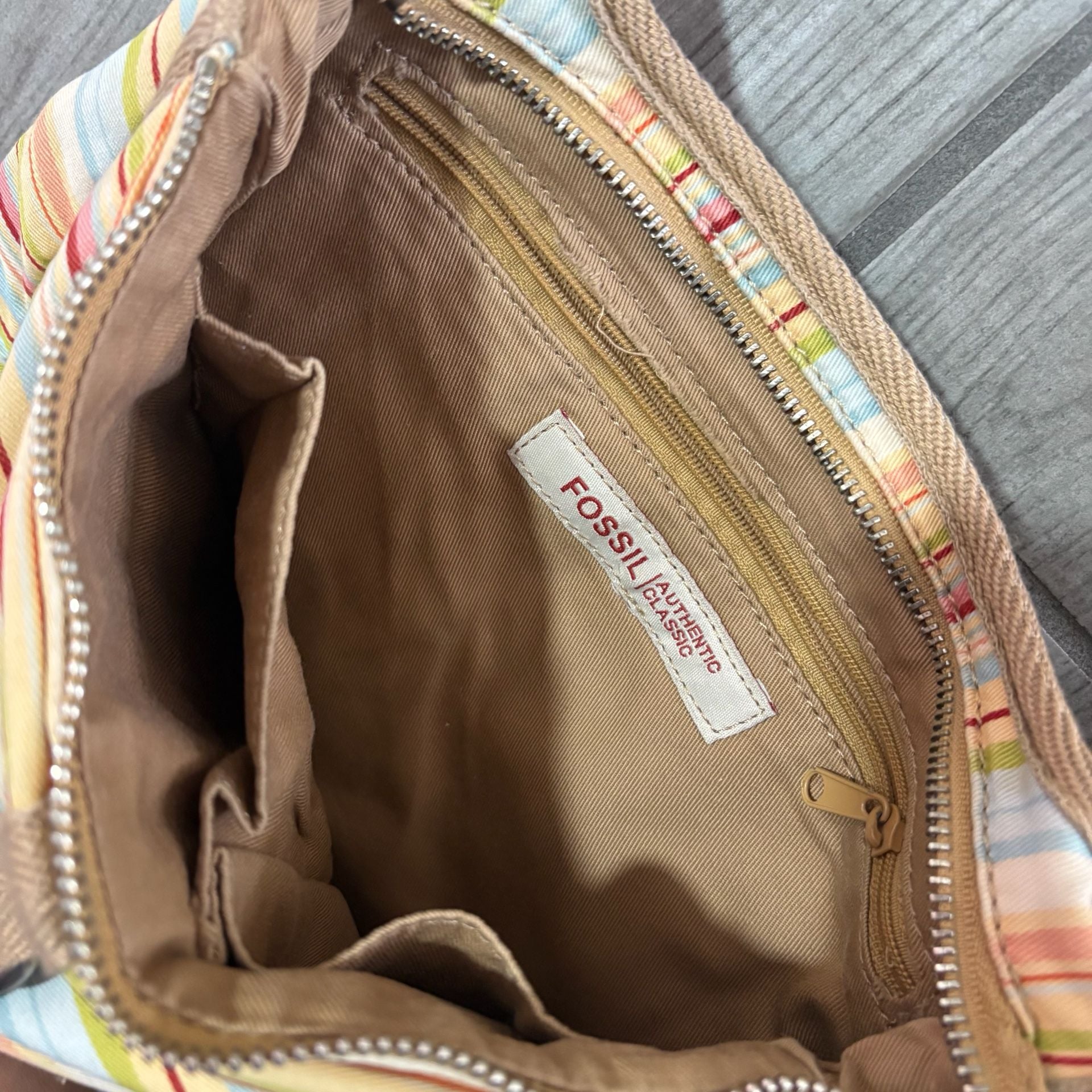 Fossil Multicolor Striped Canvas Crossbody Bag 5
