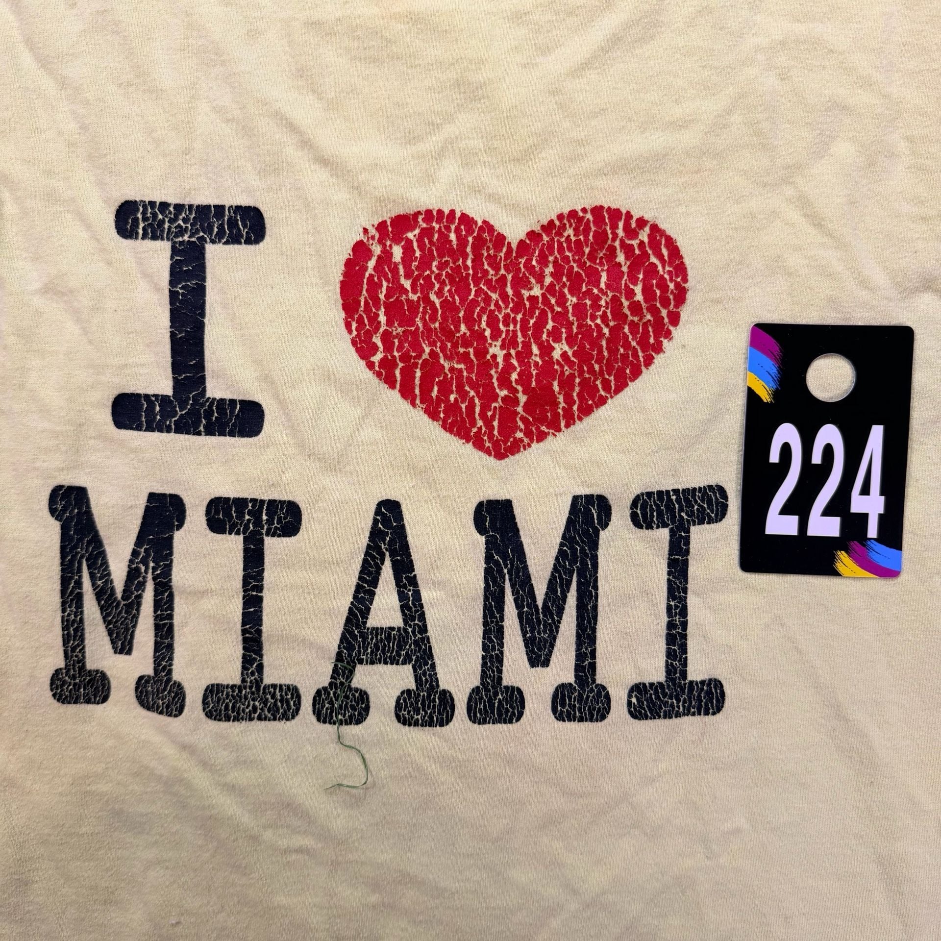 Jerzees I Love Miami Tank Top Size L Yellow Graphic Souvenir 7