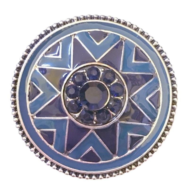 Blue & Navy Sunburst Round Post Earrings 5
