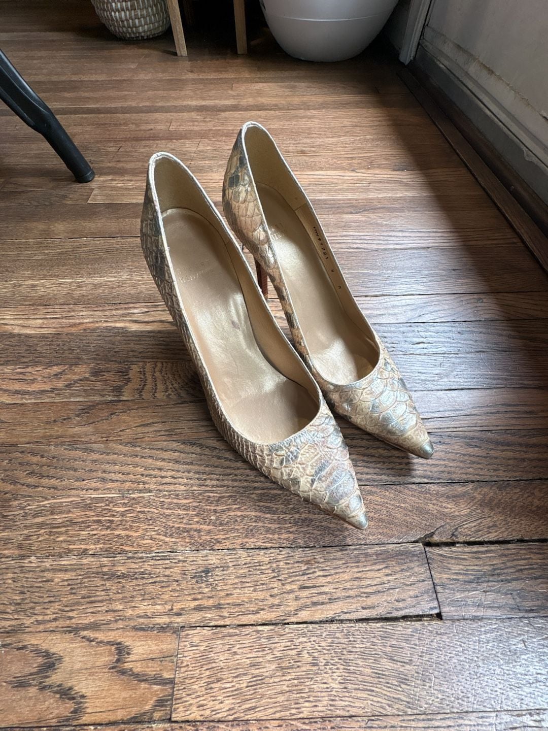 Stuart Weitzman Embossed Leather Animal Print Pumps - Metallic Pumps, Shoes - WSU425467 2