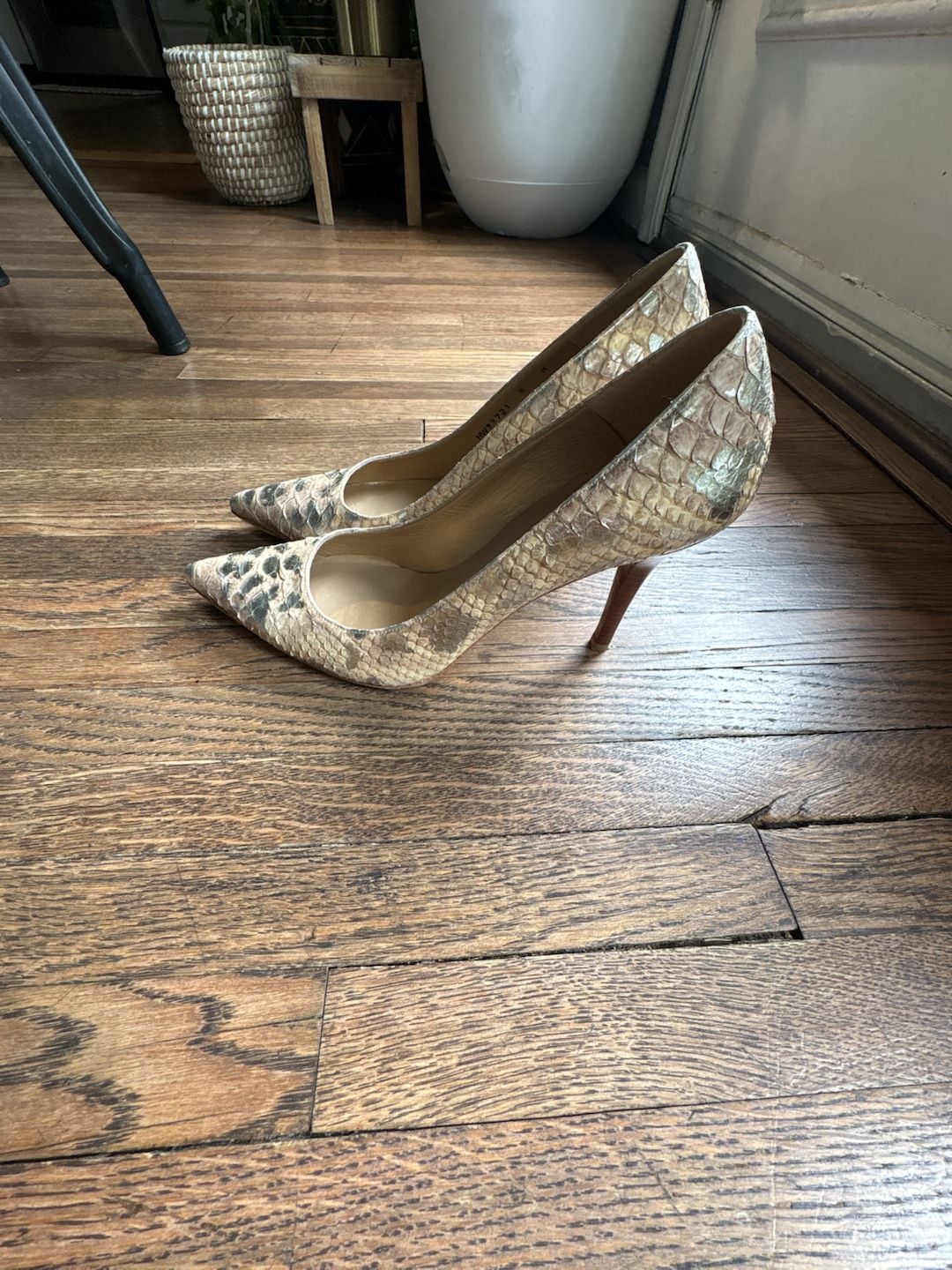 Stuart Weitzman Embossed Leather Animal Print Pumps - Metallic Pumps, Shoes - WSU425467 4