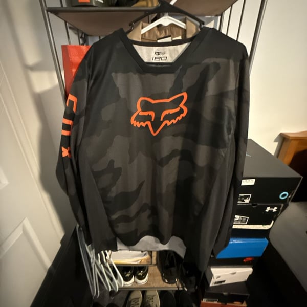 Fox Racing 180 BNKR Jersey Size XXL Black Camo Orange Motocross