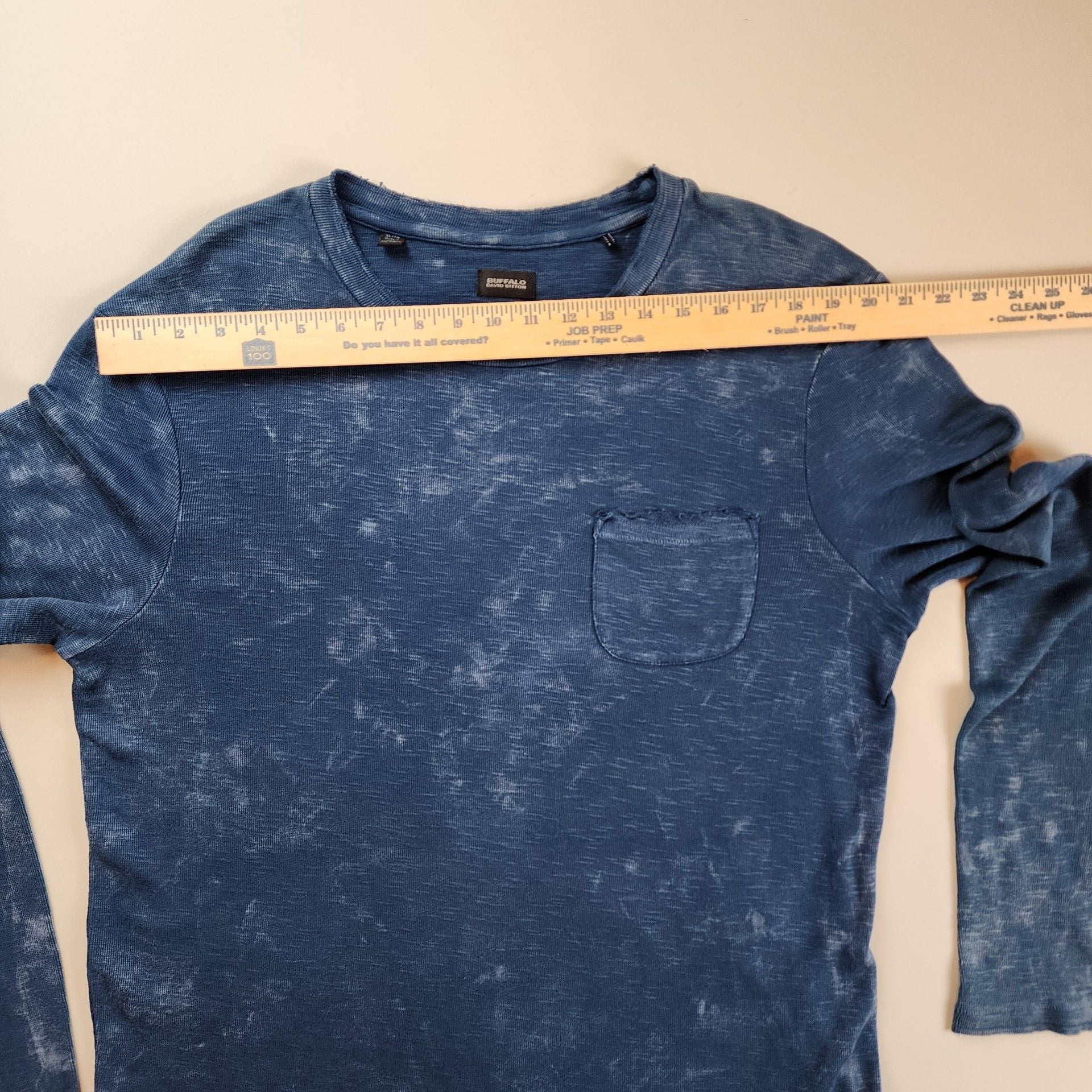 Buffalo David Bitton Men's XL Acid Wash Long Sleeve Thermal Shirt  10