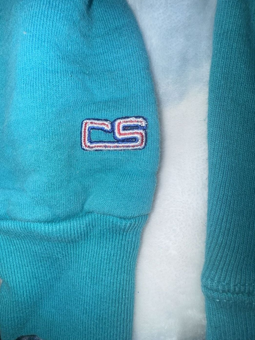 Vintage 90s Crable Sportswear Notre Dame Sweatshirt Size X-Large Teal 4