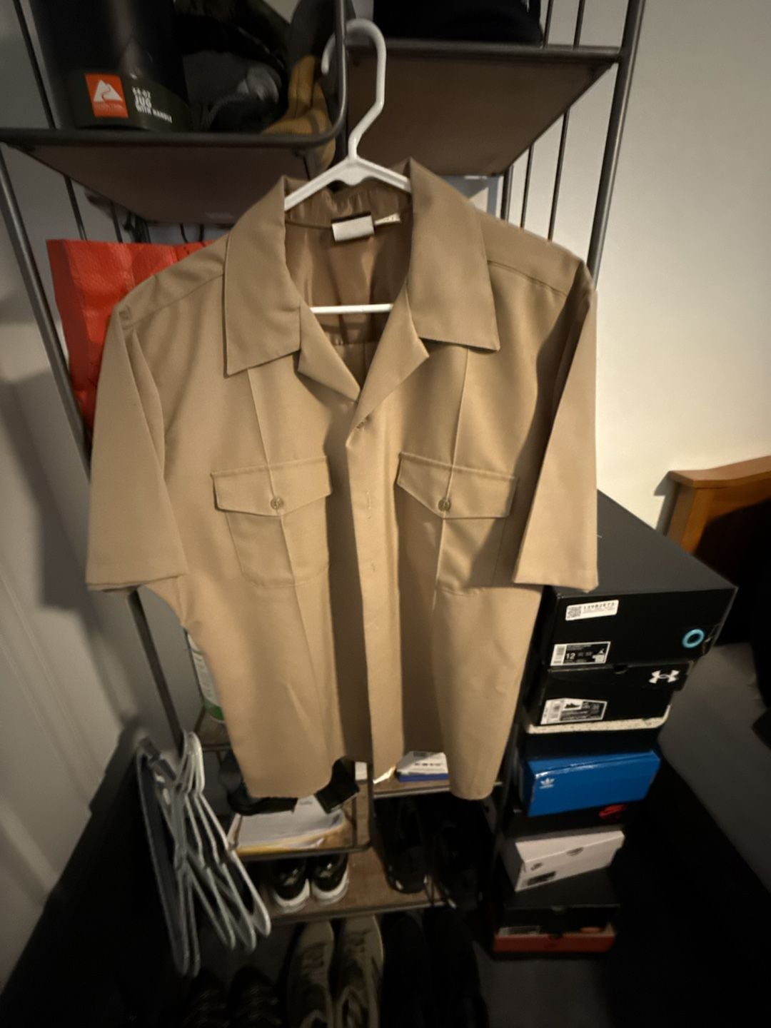 US Navy Flying Cross Khaki Short Sleeve Shirt Large Tan Uniform 2