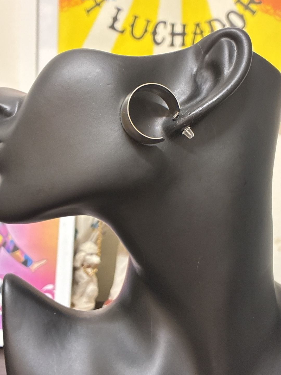 Unbranded Silver Wide Thick Hoop Earrings 3