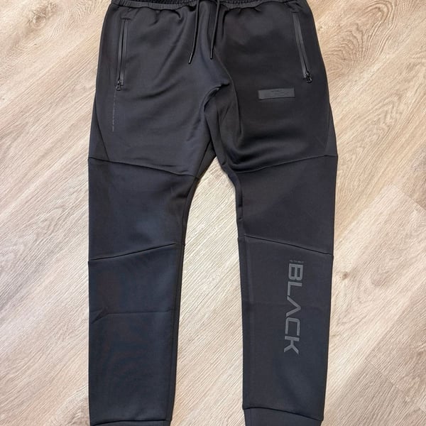 Actively Black Tracksuit Size L Black Tech Fleece Zip Hoodie Joggers