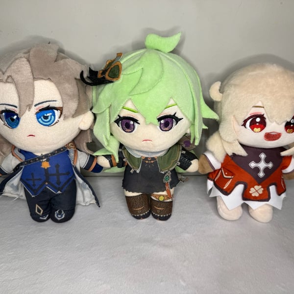 Genshin Impact Plush Lot of 3 Albedo Collei Klee 8” Chibi Dolls