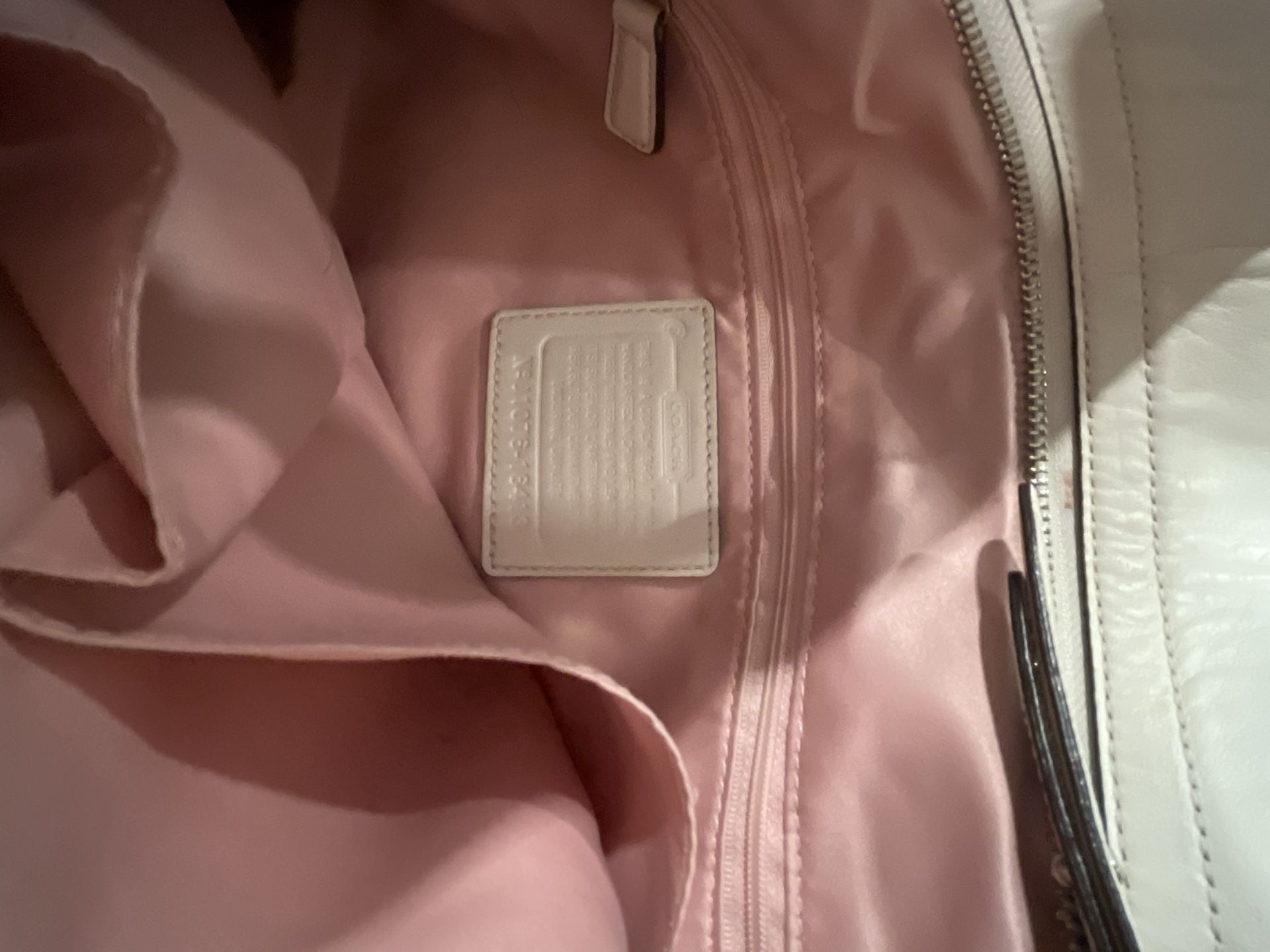 Coach Colette Cream Leather Shoulder Bag Hobo Handbag 8