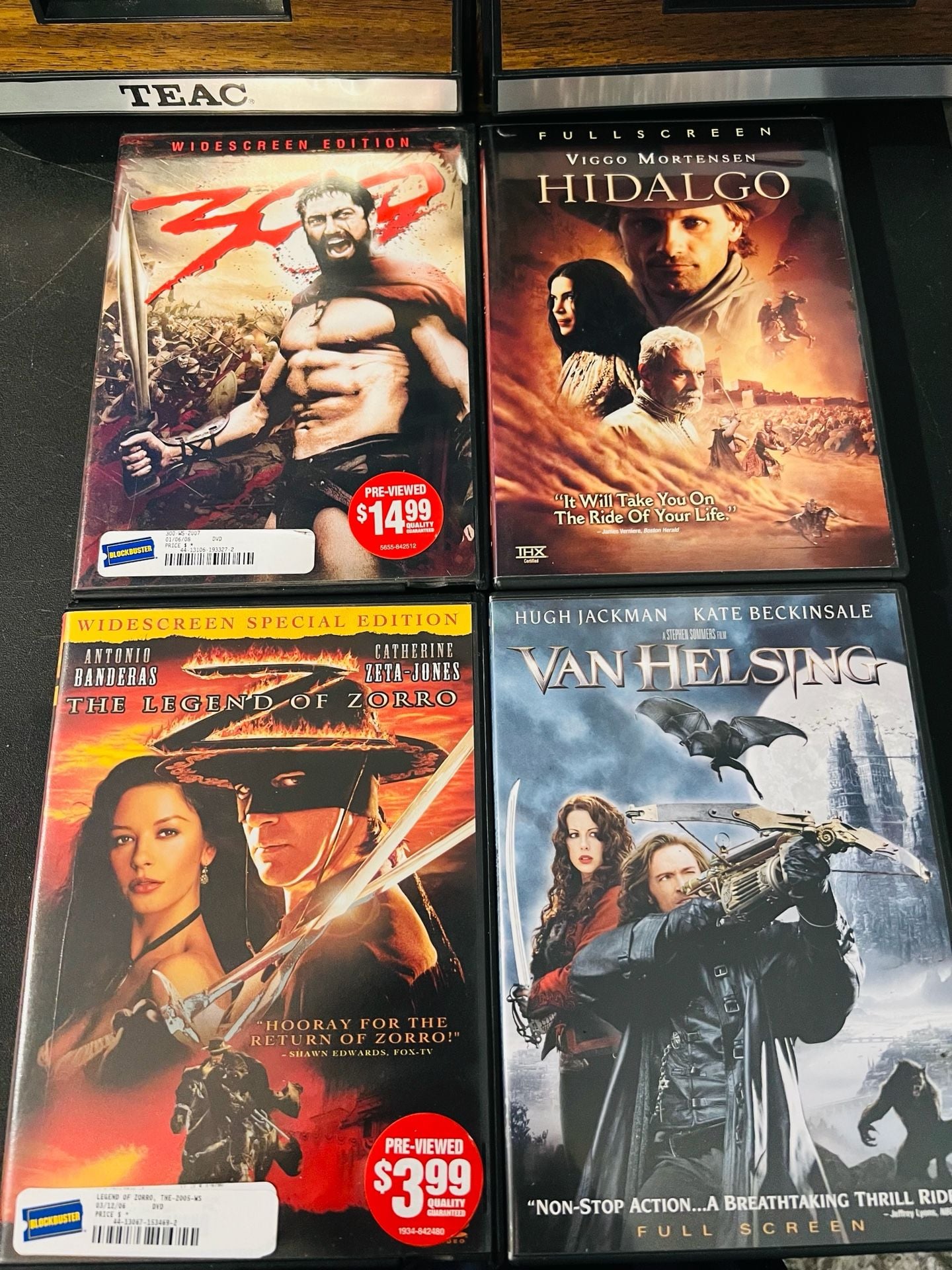 Action Adventure DVD Lot - 300, Van Helsing, Hidalgo, The Legend of Zorro 1