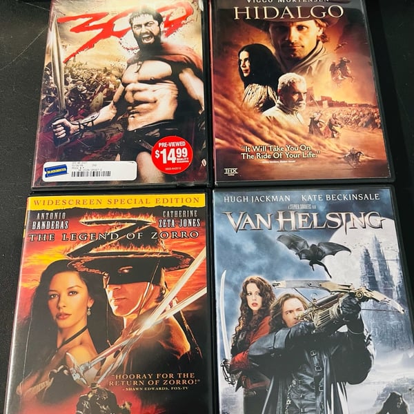 Action Adventure DVD Lot - 300, Van Helsing, Hidalgo, The Legend of Zorro