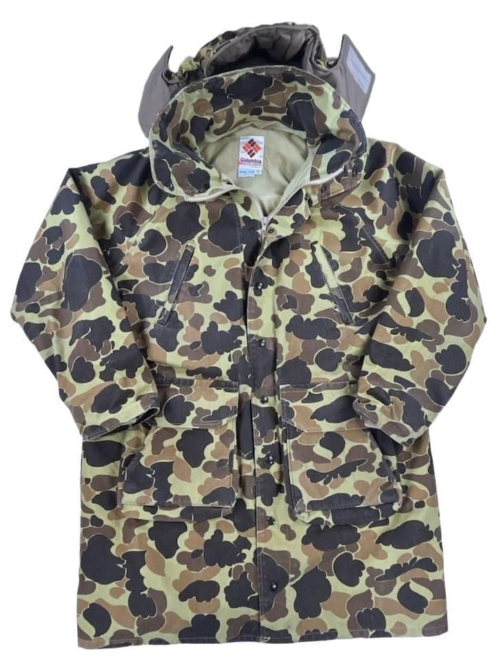 VTG 80s/90s Columbia Gore-Tex Duck Camo Shell Hunting Parka W/ Hood XL 2