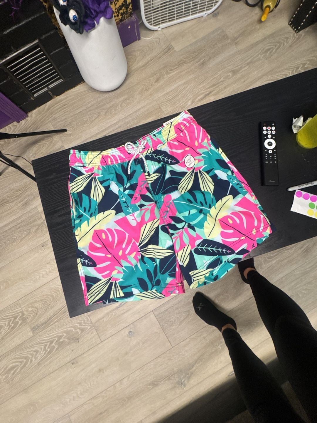 Member's Mark Resort Swim Trunk Size M Tropical Leaf Print 2