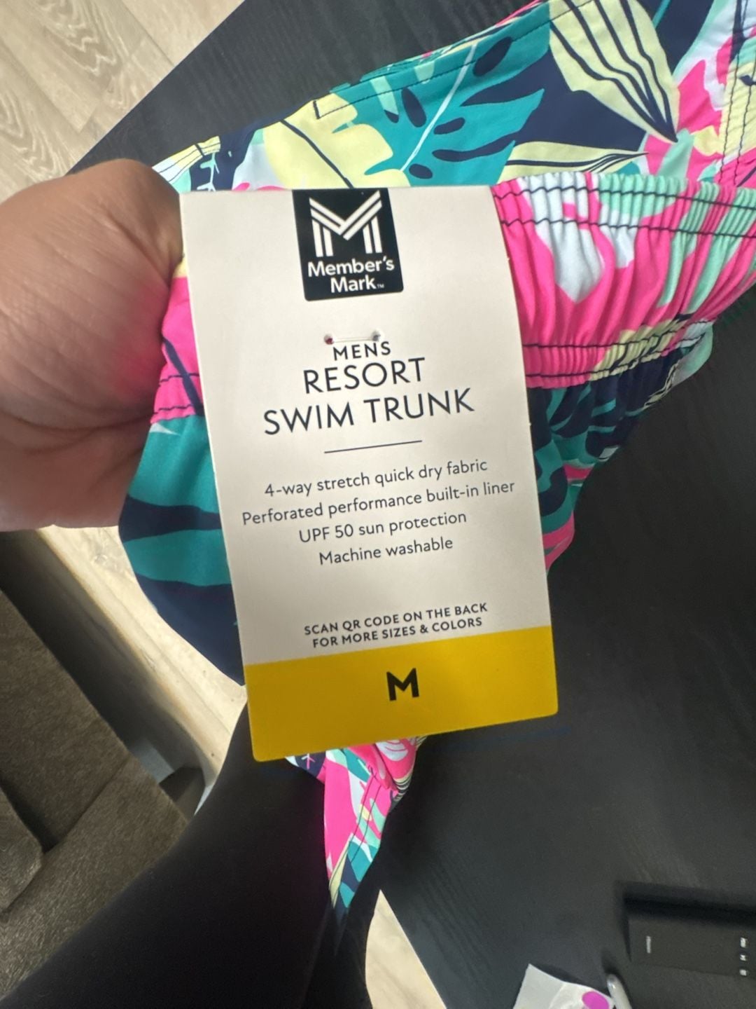 Member's Mark Resort Swim Trunk Size M Tropical Leaf Print 4