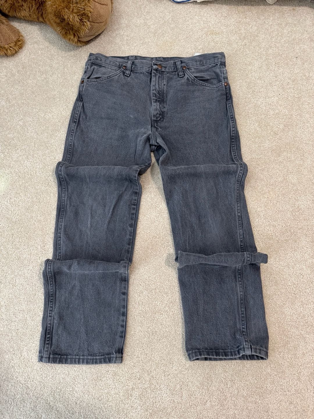 Wrangler 936CHG Jeans Size 34x32 Charcoal Black Denim Western Cowboy 1