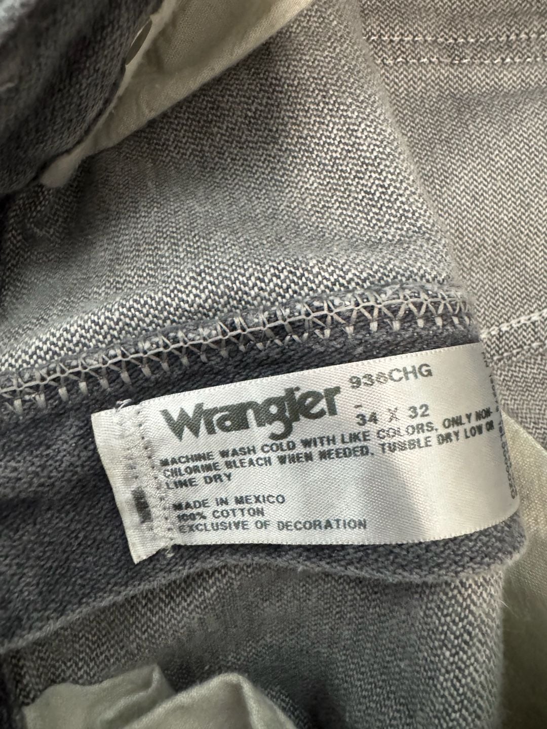 Wrangler 936CHG Jeans Size 34x32 Charcoal Black Denim Western Cowboy 2