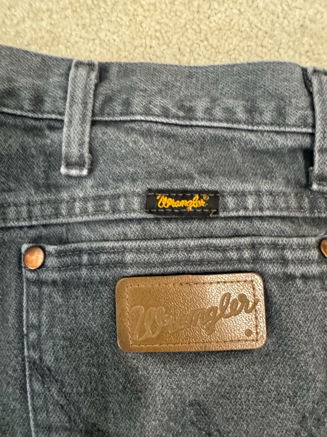 Wrangler 936CHG Jeans Size 34x32 Charcoal Black Denim Western Cowboy 4