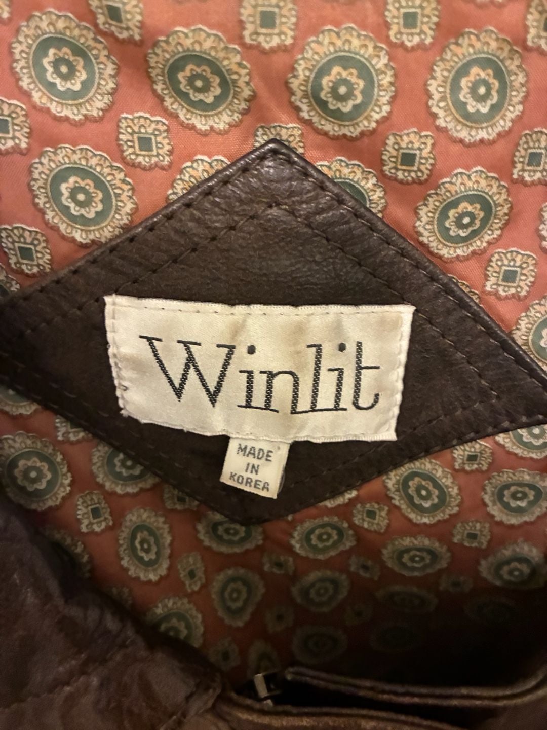 Winlit 1980s Leather Bomber Jacket Size L Brown Distressed Vintage Aviator 4