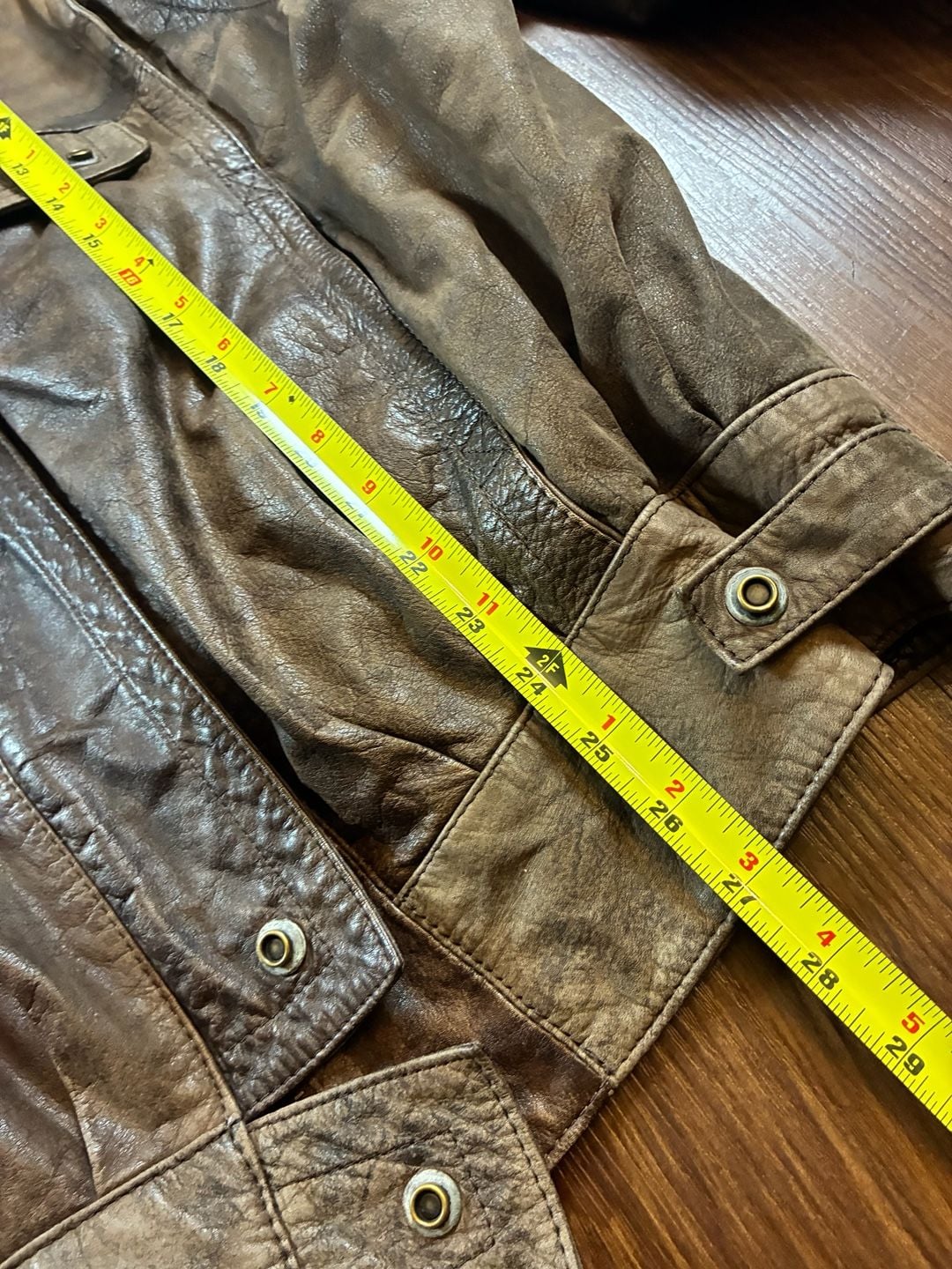 Winlit 1980s Leather Bomber Jacket Size L Brown Distressed Vintage Aviator 7