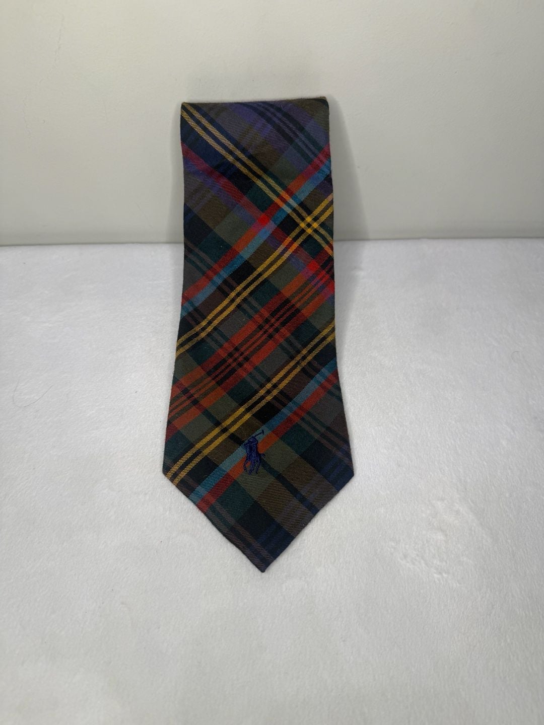 Polo by Ralph Lauren Multicolor Plaid Tartan 100% Cotton Neck Tie 1
