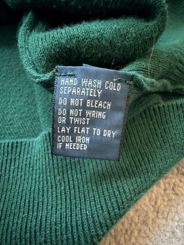 Polo Ralph Lauren V-Neck Sweater Vest Size L Green Pima Cotton 6