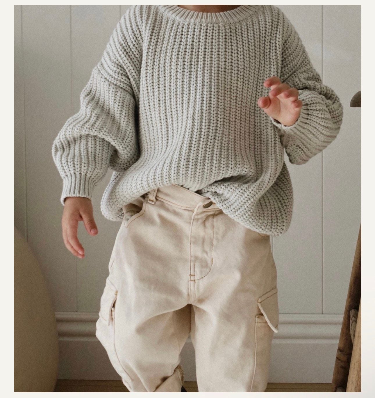 Oat Co ‘Oatmeal’ Chunky Knit Sweater Little Boy 3