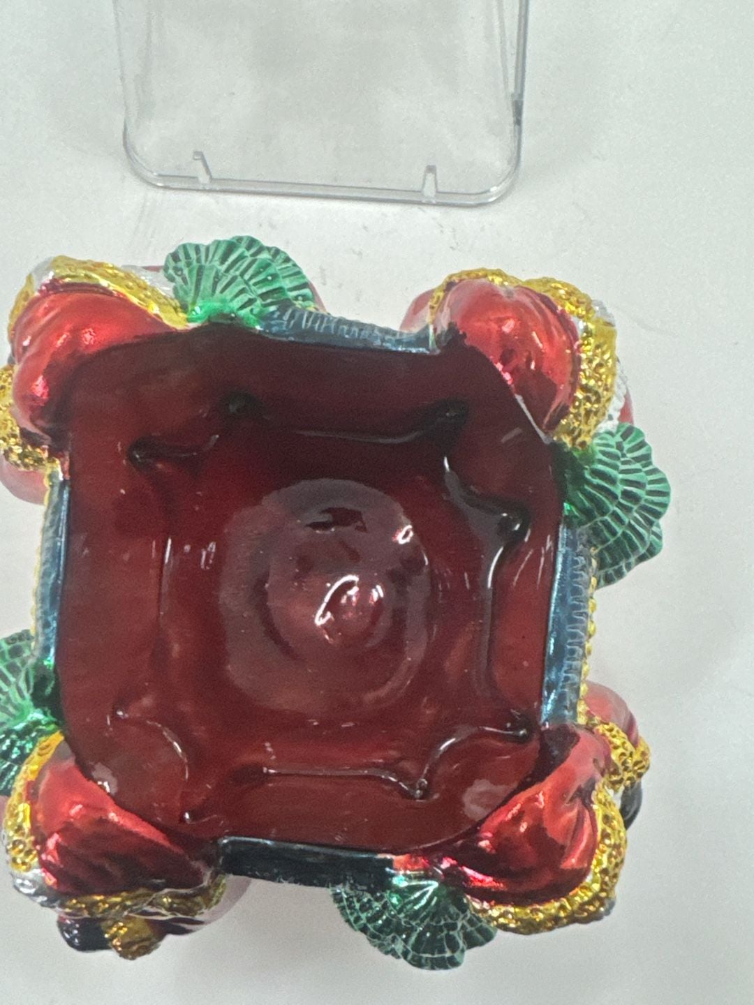 Y2K Christmas Santa Claus Holiday Figurine Candle Trinket Holder Metallic Finish 2