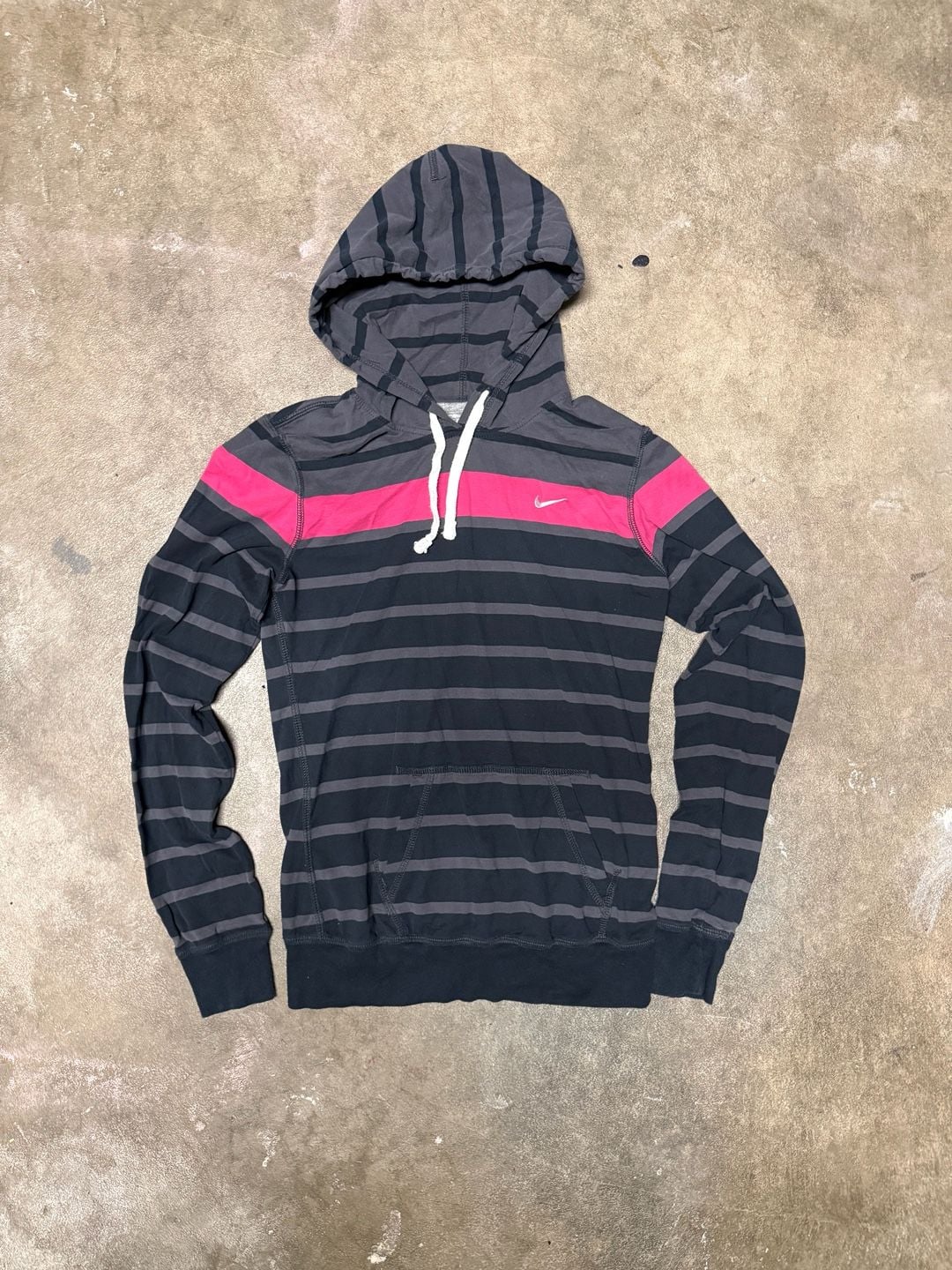 Nike Striped Hoodie Size S Gray Pink Pullover The Athletic Dept 2
