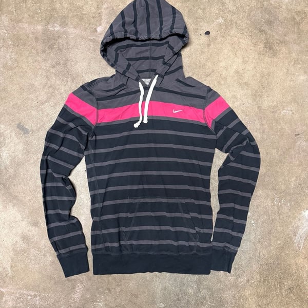 Nike Striped Hoodie Size S Gray Pink Pullover The Athletic Dept