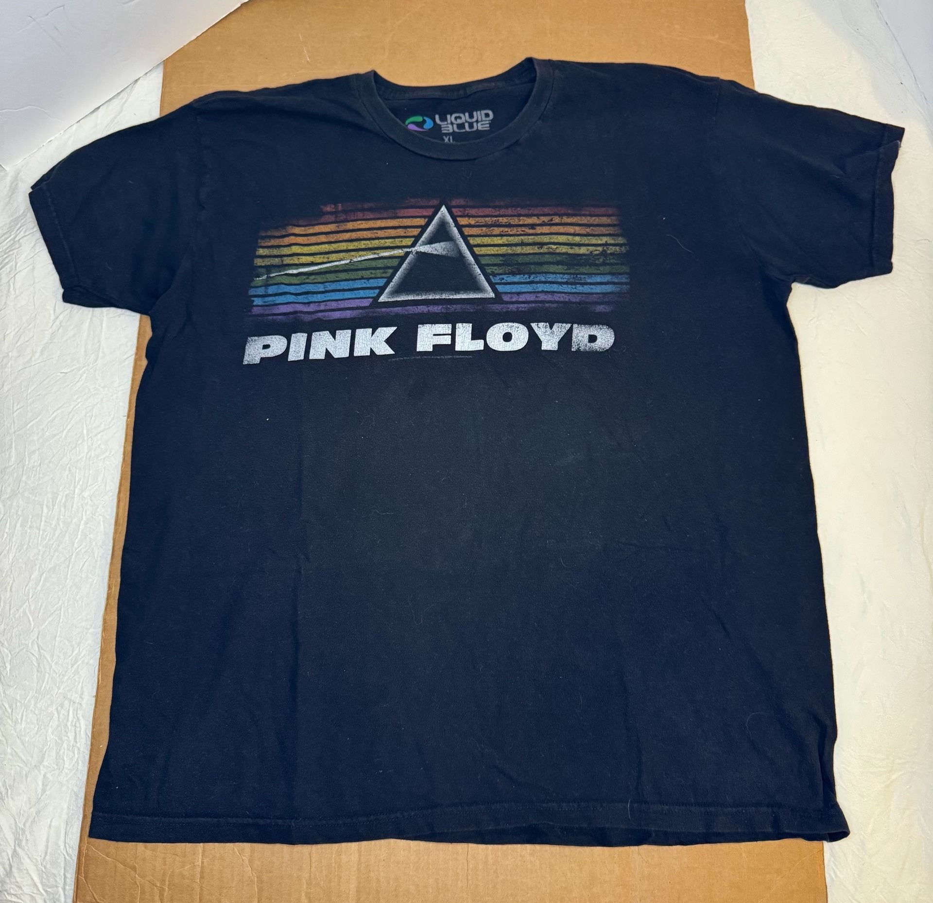 Liquid Blue Pink Floyd Dark Side Of The Moon T-Shirt XL Black 2