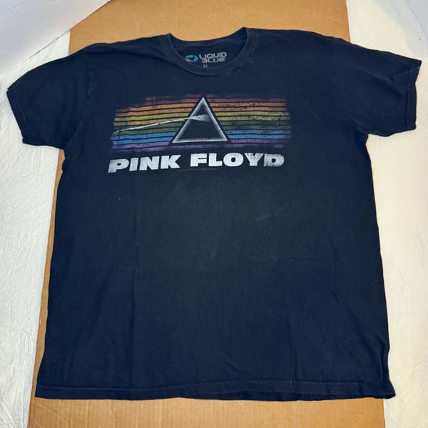 Liquid Blue Pink Floyd Dark Side Of The Moon T-Shirt XL Black