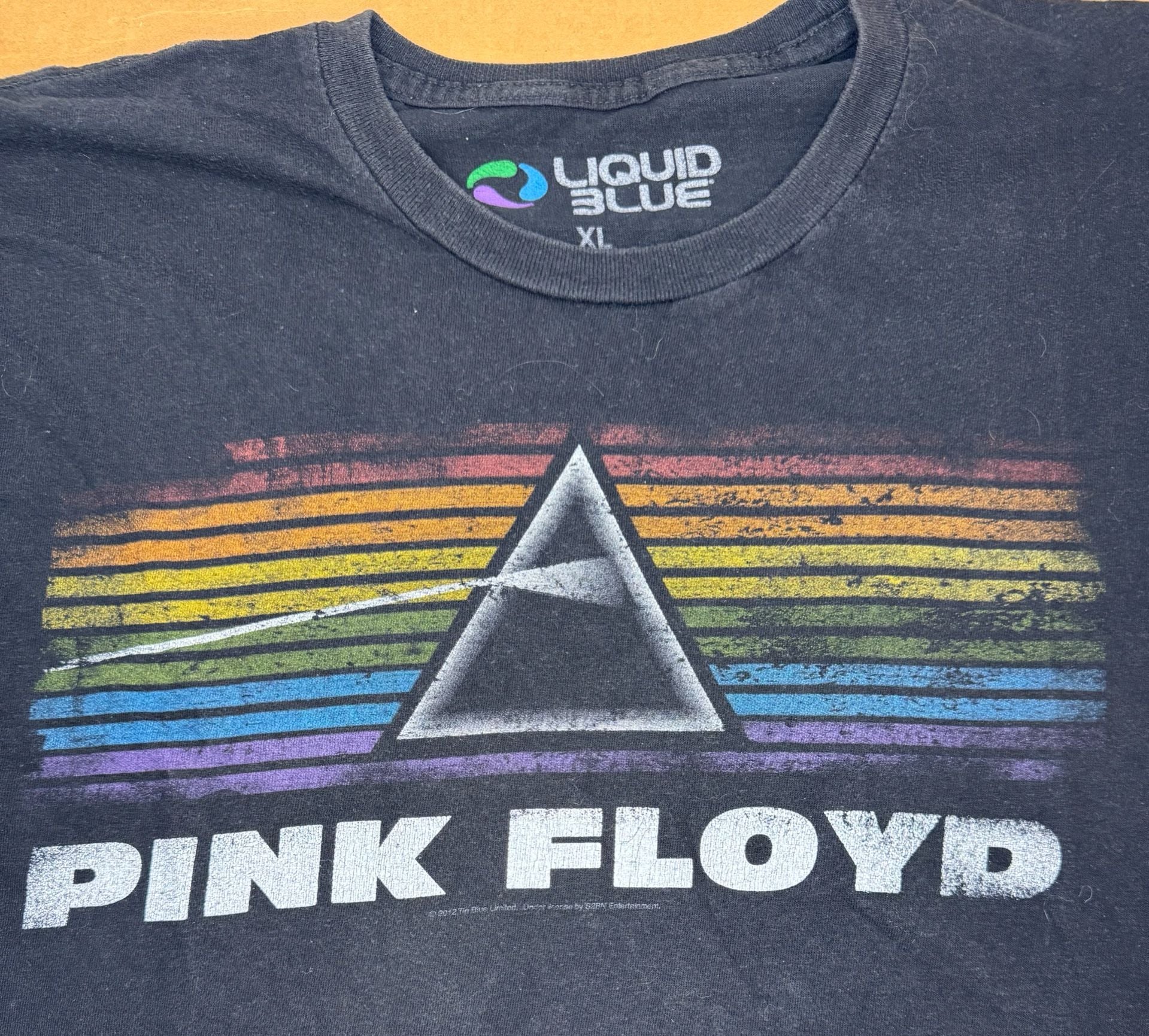 Liquid Blue Pink Floyd Dark Side Of The Moon T-Shirt XL Black 3