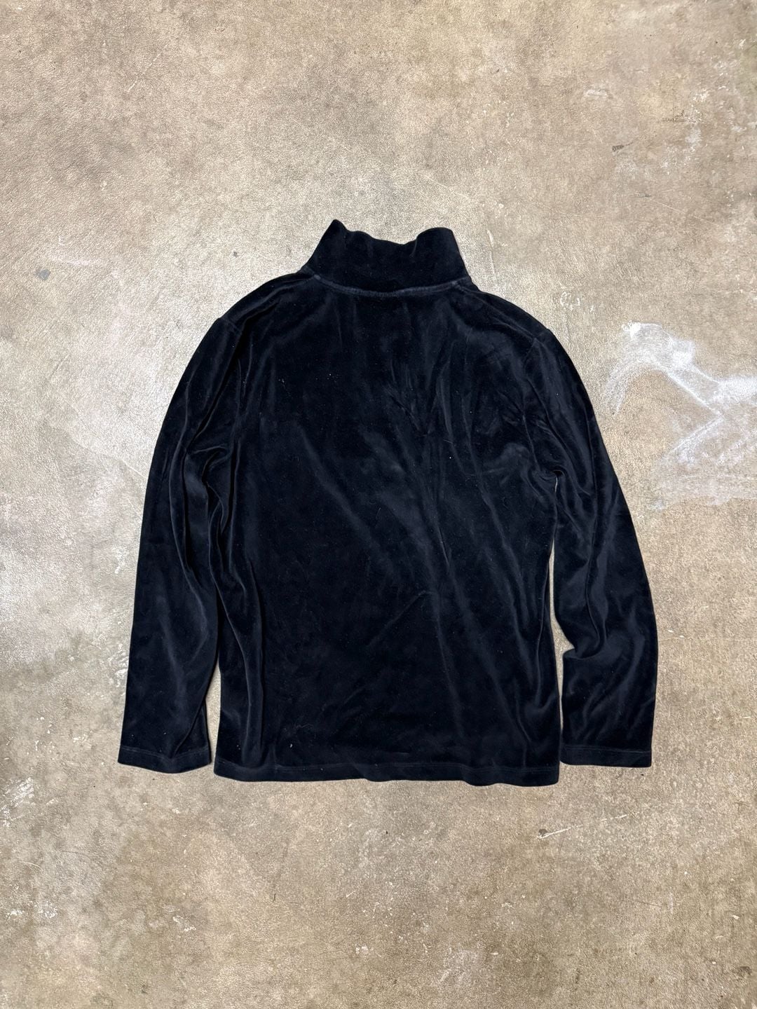 Lauren Ralph Lauren Velour 1/4 Zip Pullover Size S Black Crest Logo 4