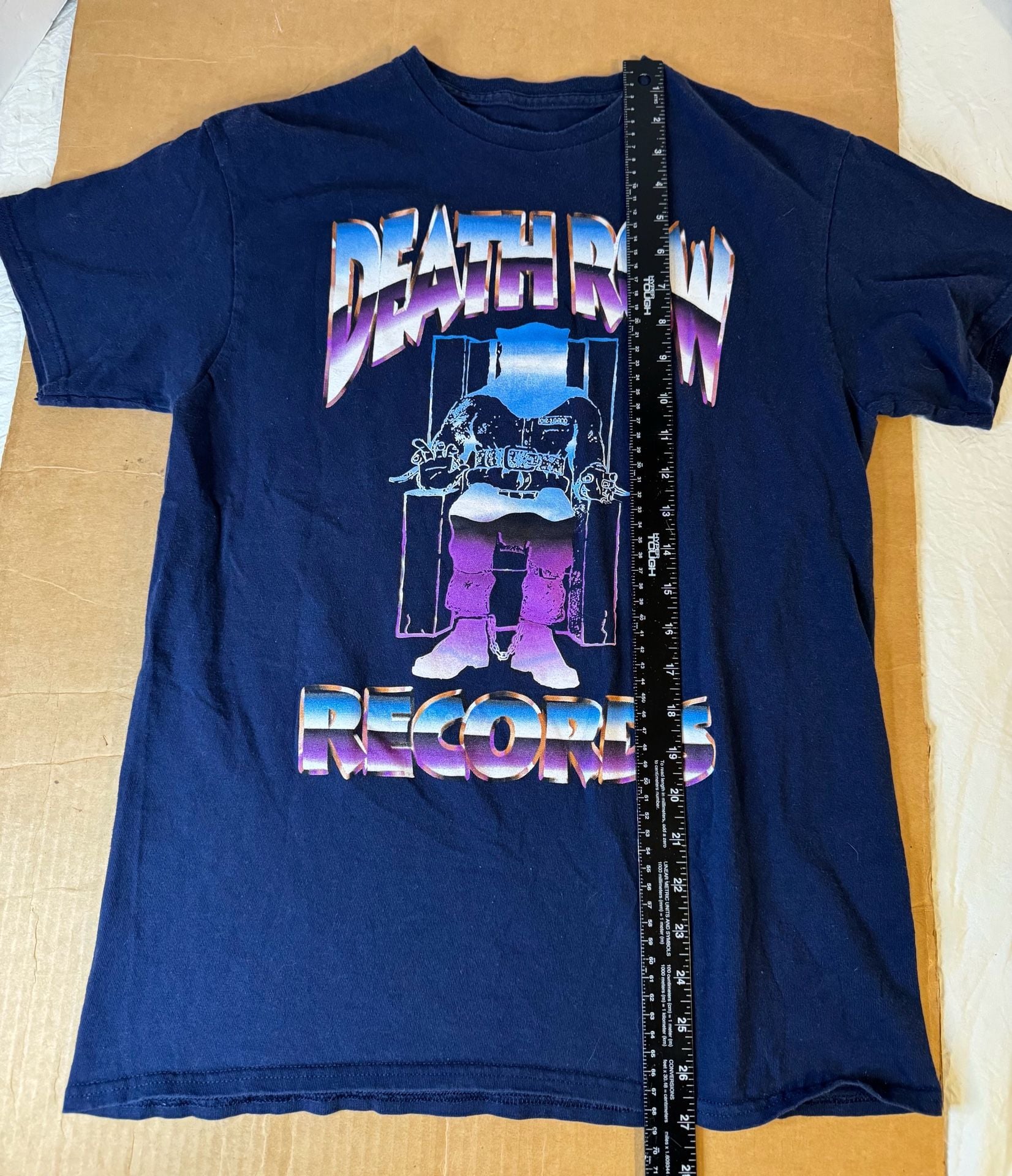 Death Row Records Graphic T-Shirt Navy Blue Short Sleeve Crewneck 6