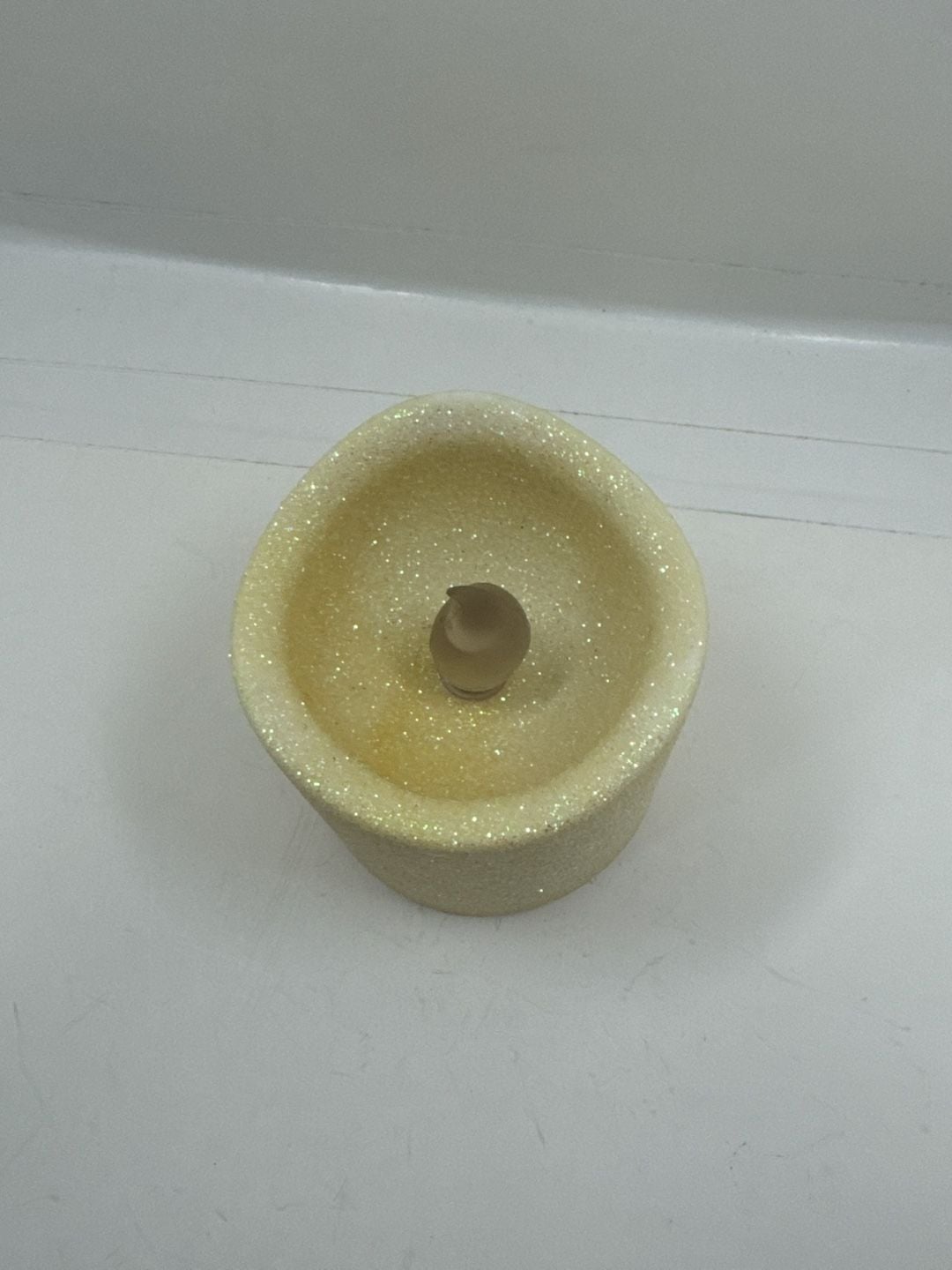 Unbranded Gold Glitter Flameless LED Pillar Candle 3 Inch Dia X 3 Inch H 2