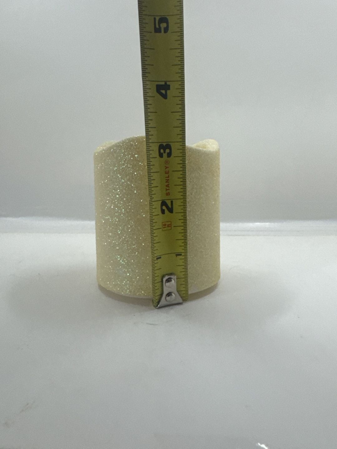 Unbranded Gold Glitter Flameless LED Pillar Candle 3 Inch Dia X 3 Inch H 5